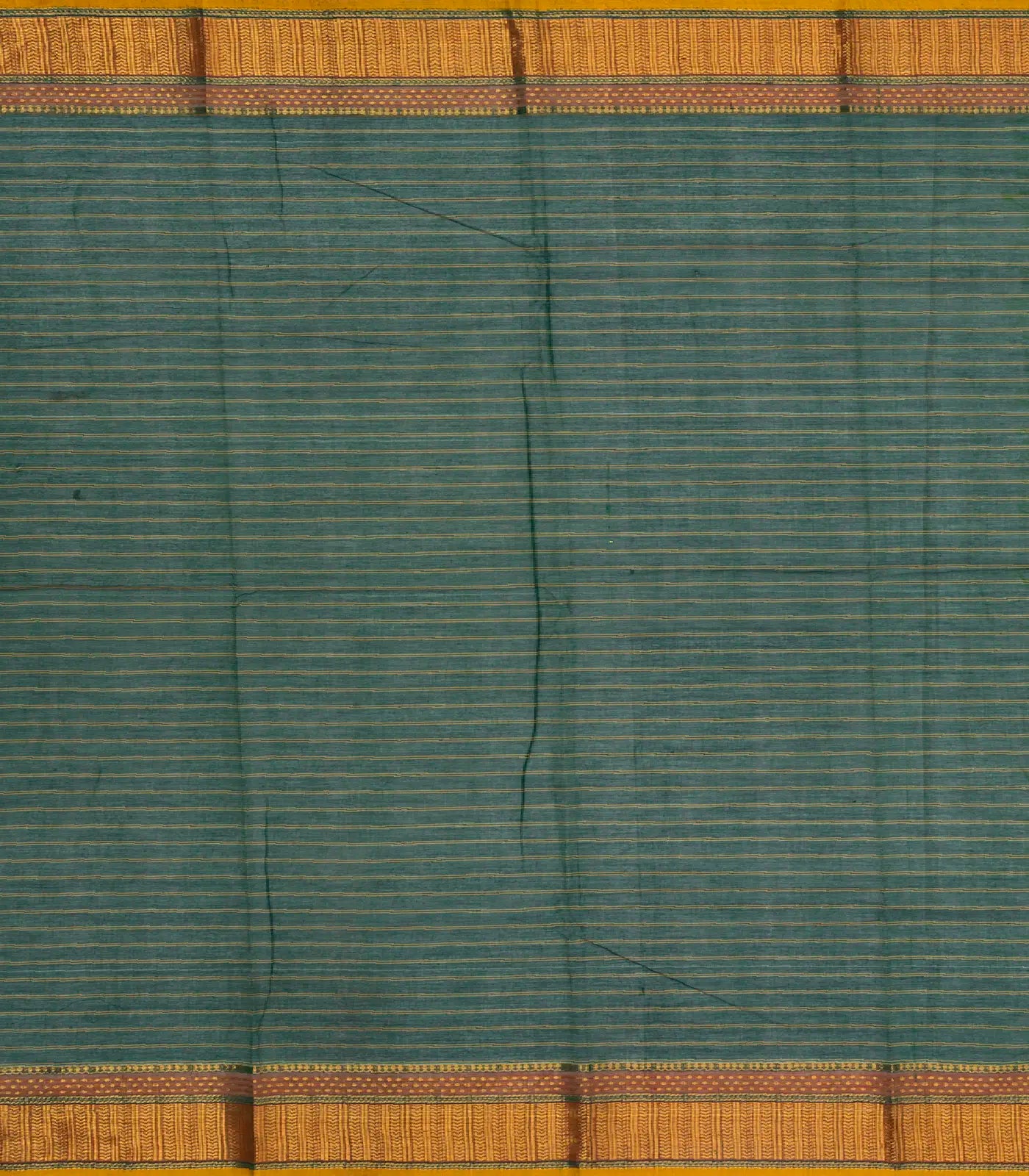 Green Handloom Chettinad Cotton Saree With Checks