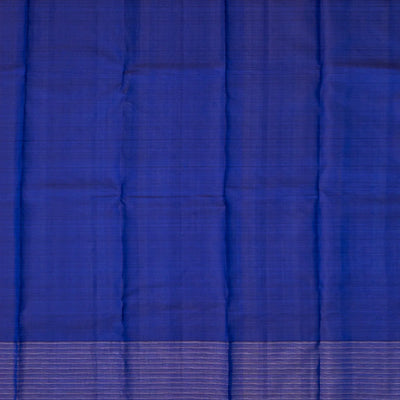 Blue Handloom Kanchipuram Silk Saree With Annam Buttas