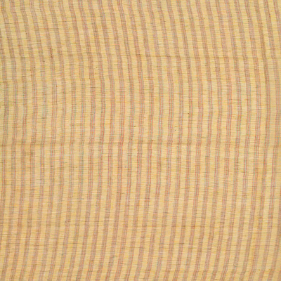 Aquamarine Handloom Linen Saree With Temple Buttas