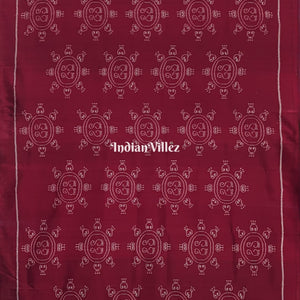 Maroon Laxmi Feet Odisha Ikat Contemporary Silk Saree