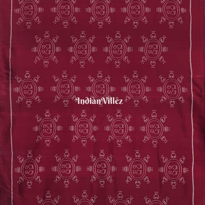Maroon Laxmi Feet Odisha Ikat Contemporary Silk Saree