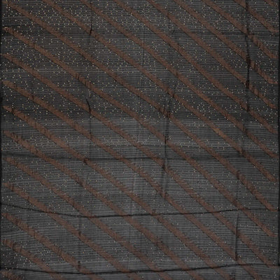 Sandal Handloom Tussar Silk Saree Printed With Floral Motifs