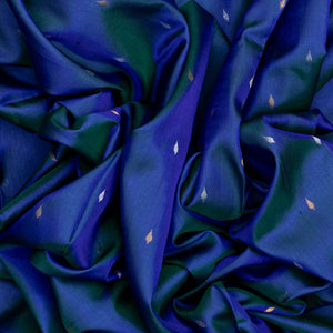 Dark Blue Handloom Uppada Silk Saree With Droplet Buttas