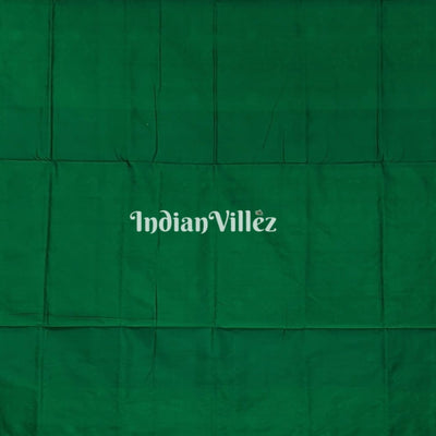 Black Green Kumbha Design With Patli Exclusive Sambalpuri Ikat Silk Saree