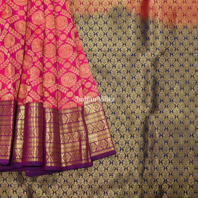 Rani Pink Pure Kanjivaram Silk Saree