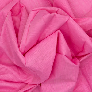 BubbleGum Pink Handloom Plain Bengal Cotton Saree With Printed Blouse