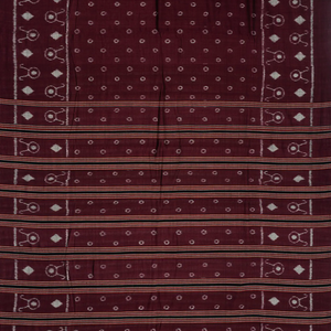 Maroon Handloom Orissa Cotton Saree With Tie & Dye Motifs
