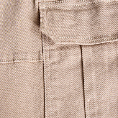Beige Slim Fit Cargo Jeans