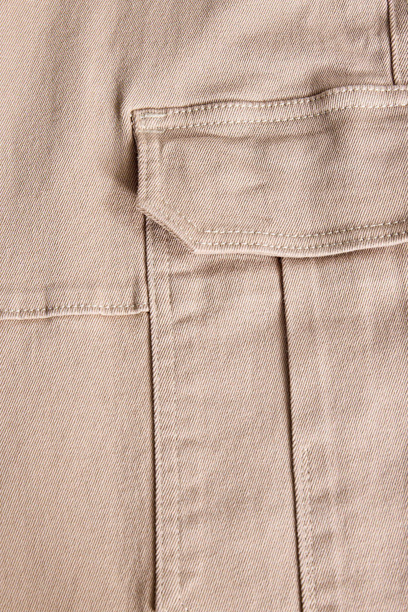 Beige Slim Fit Cargo Jeans