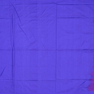 Orange Handloom Ikat Silk Saree With Contrast Purple Border