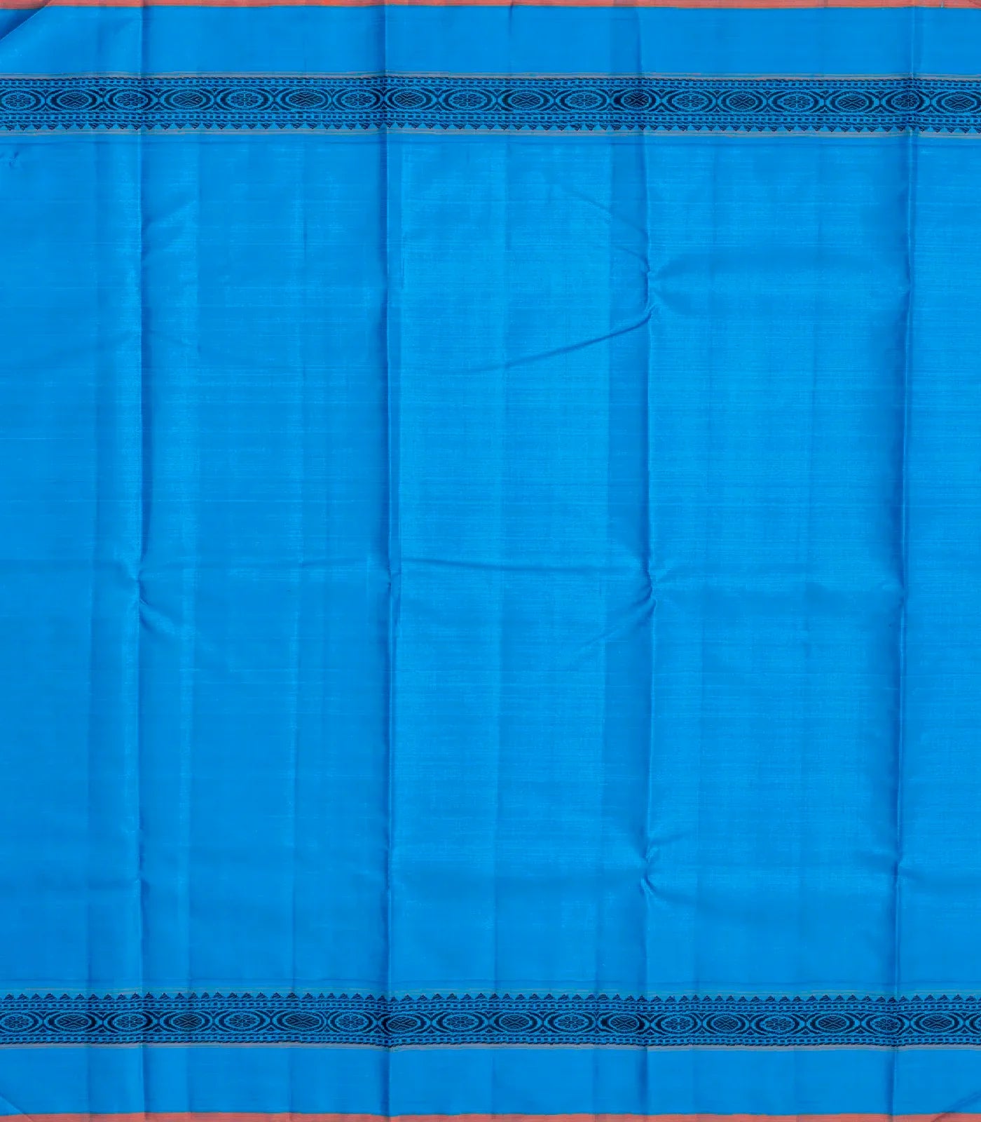 White Handloom Kanchipuram Korvai Silk Saree With Blue Border