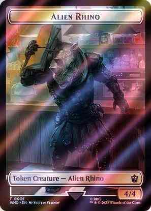 Alien Rhino Token (35) // Food Token (58) [Universes Beyond: Doctor Who: Tokens] [Surge Foil]