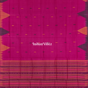 Pink Odisha Handloom Sambalpuri Tussar Silk Saree