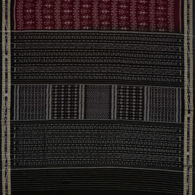 Dark Purple Handloom Orissa Cotton saree With Worli Design