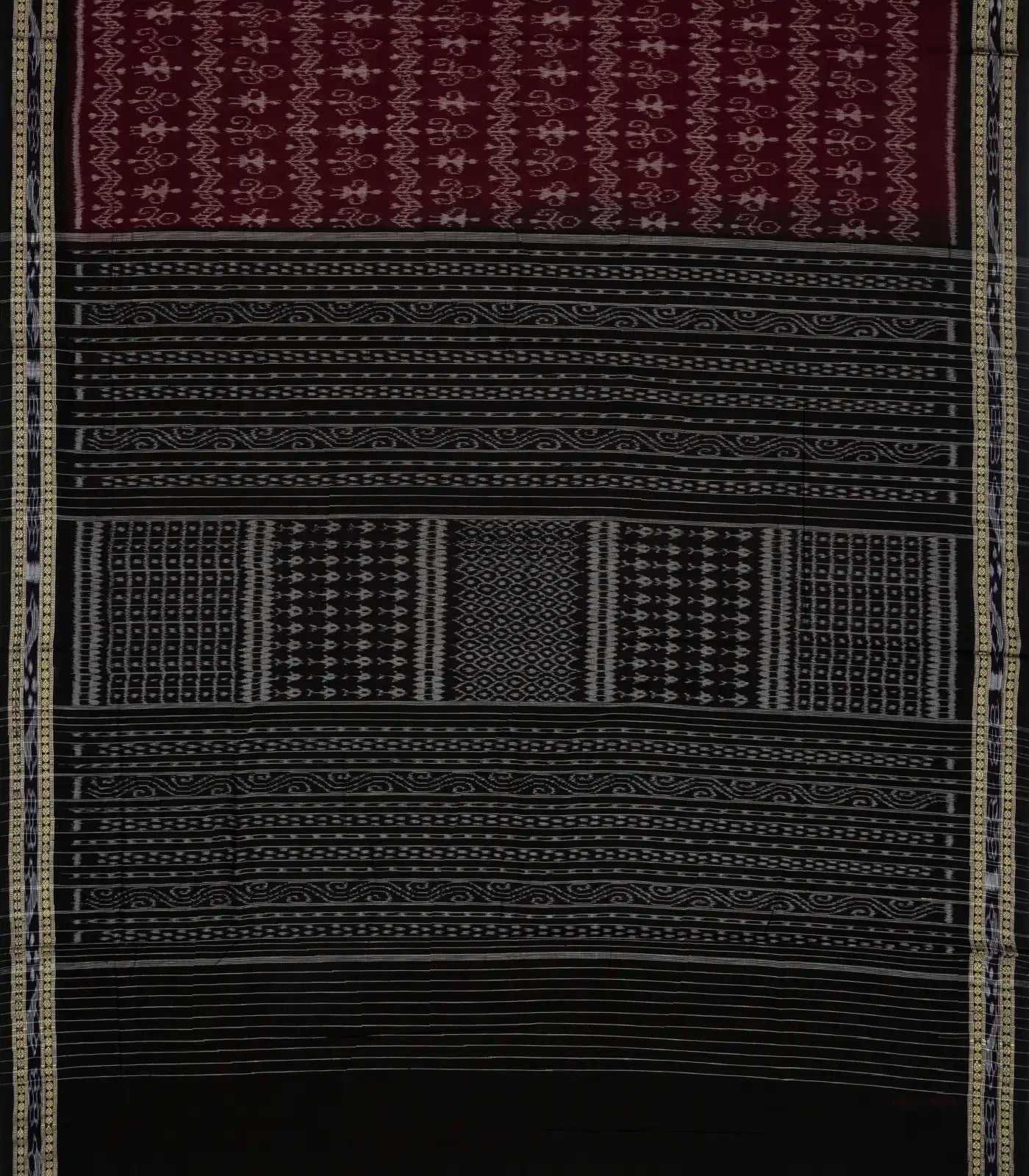 Dark Purple Handloom Orissa Cotton saree With Worli Design