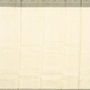 Off White Handloom Kanchipuram Silk Saree With Annam Buttas
