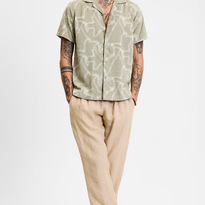 Sage Abstract Box Fit Shirt