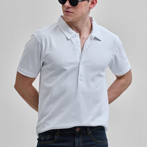 White Textured Polo T-Shirt