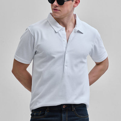 White Textured Polo T-Shirt