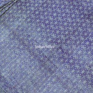 Lilac Flower Brocade Banarasi Handloom Silk Saree