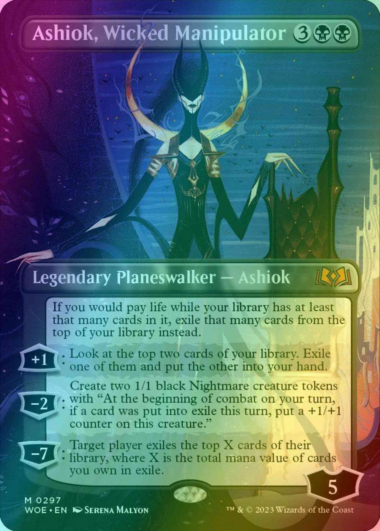 Ashiok, Wicked Manipulator [297] [Borderless] [Wilds of Eldraine] [Foil]
