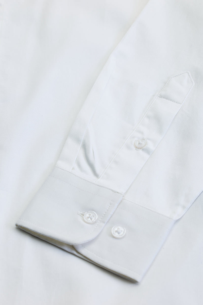 White Embellished Slim Fit Shirt