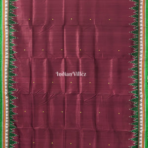 Wine Color Dongria Border Contemporary Silk Saree