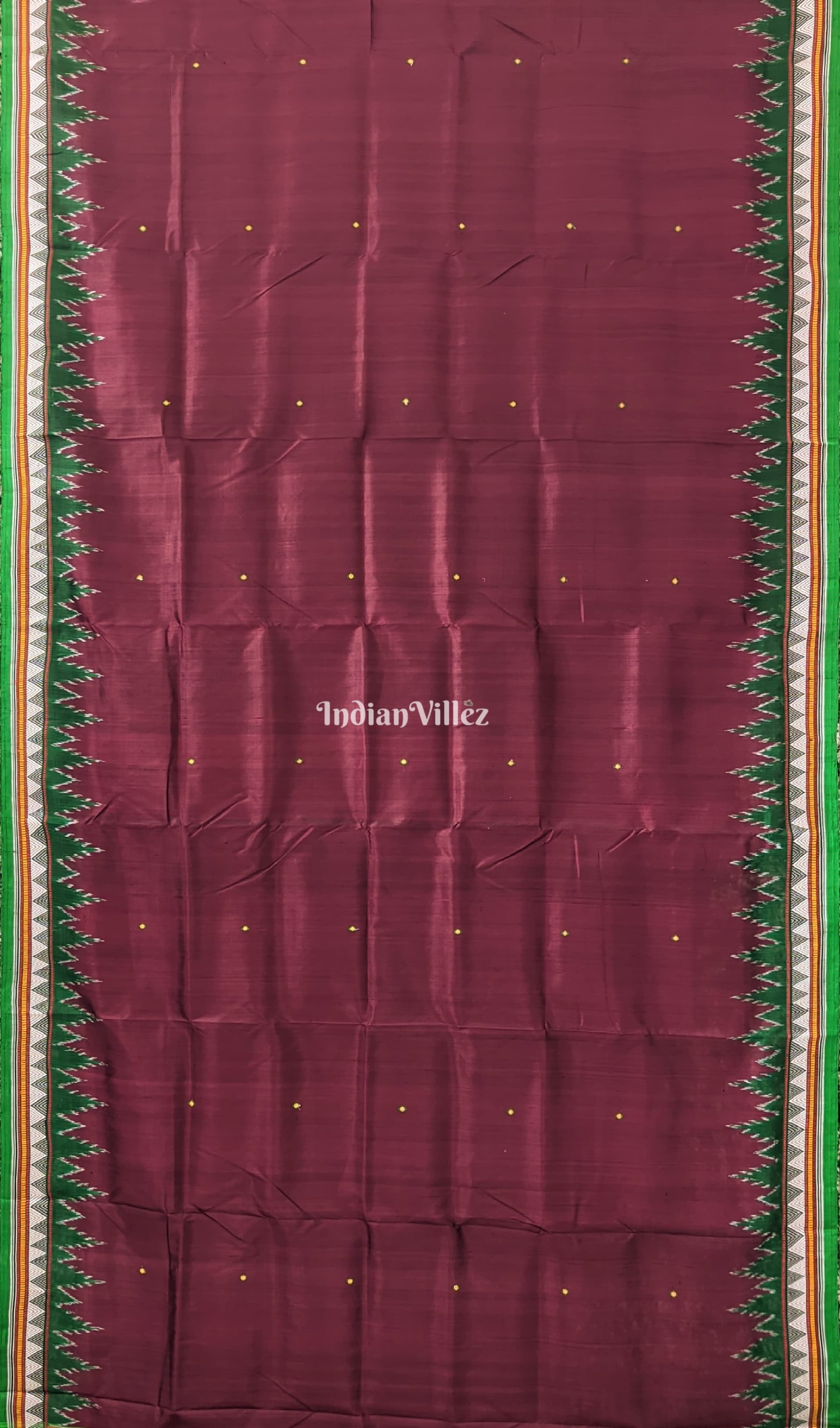 Wine Color Dongria Border Contemporary Silk Saree