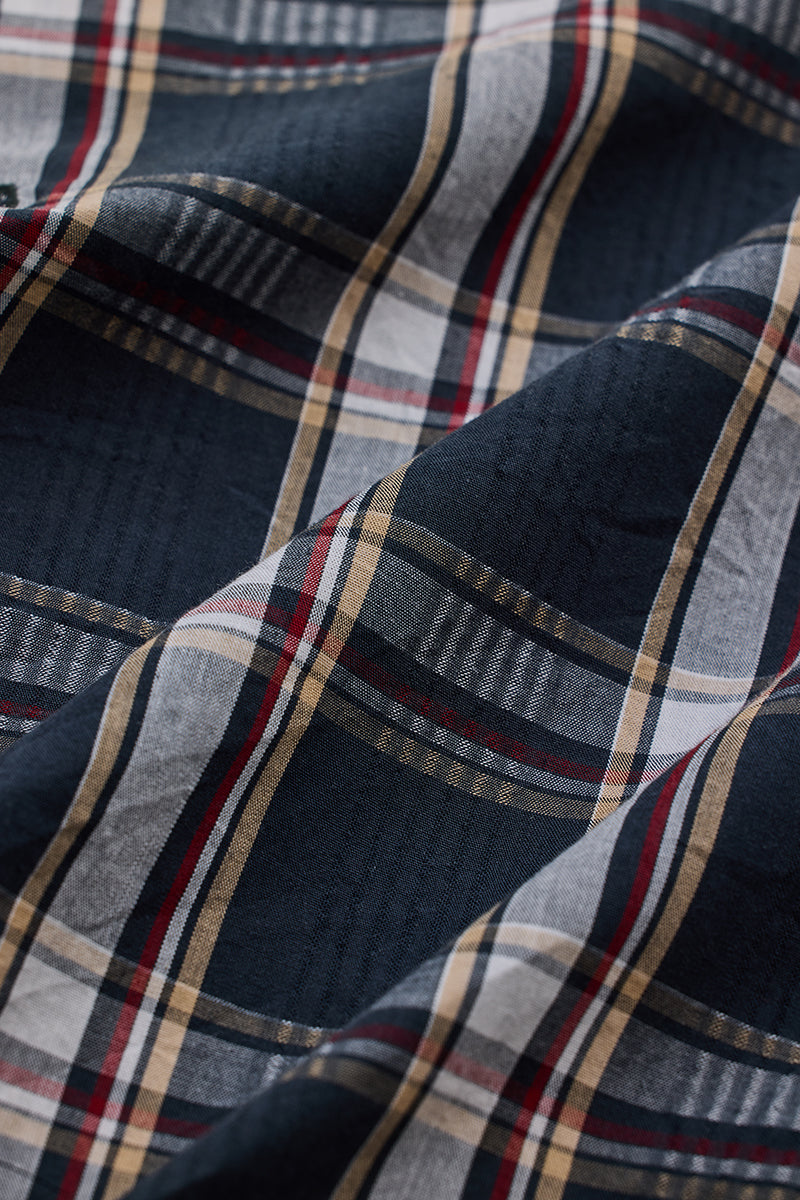 Dark Green Checks Slim Fit Shirt