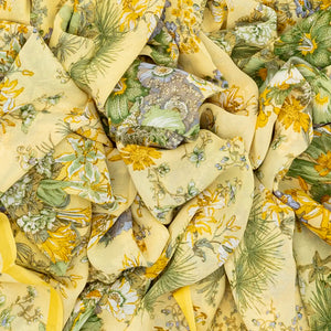 Yellow Woven Digital Printed Georgette Silk Saree With Floral Motifs