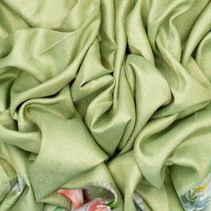 Light Green Handloom Kanchipuram Silk Saree With Printed Border and Pallu