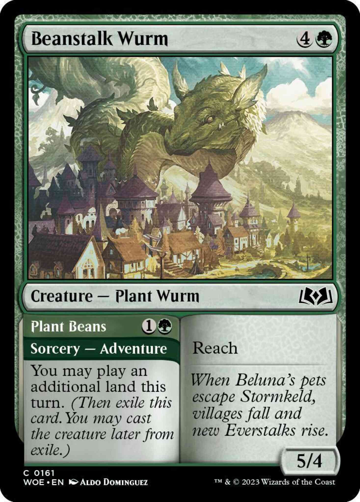 Beanstalk Wurm // Plant Beans [161] [Wilds of Eldraine] [Non-Foil]