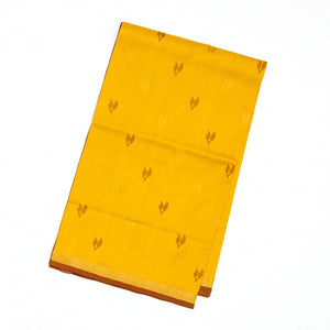 Yellow Handloom Uppada Silk Saree With Floral Buttas