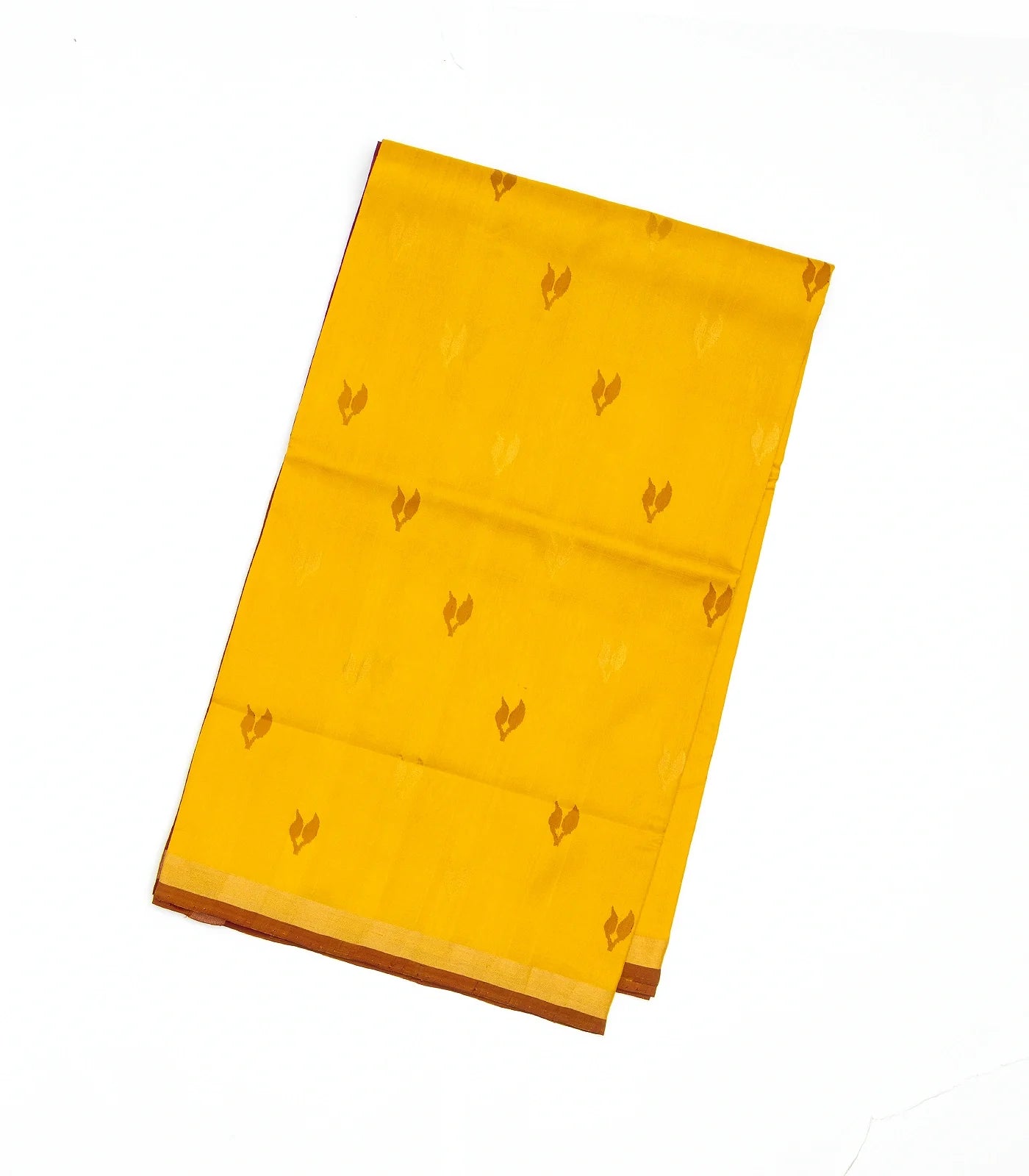 Yellow Handloom Uppada Silk Saree With Floral Buttas