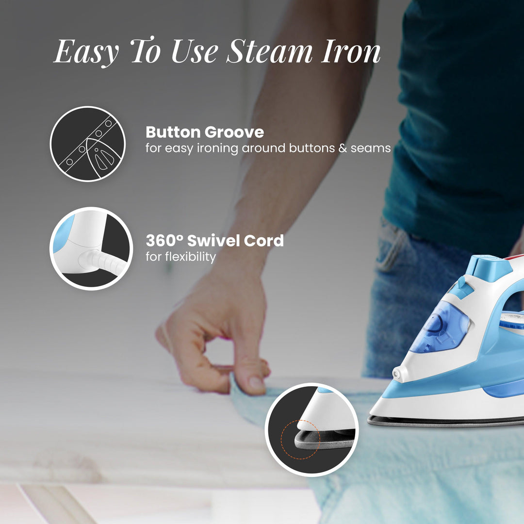 Fabrifeel Non Stick Steam Iron for Clothes