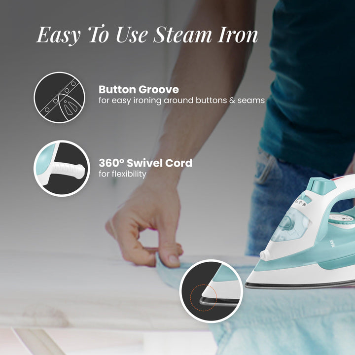 Fabrifeel Non Stick Steam Iron for Clothes