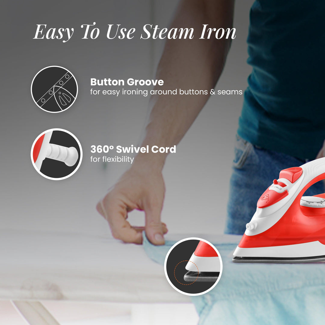 Fabrifeel Non Stick Steam Iron for Clothes