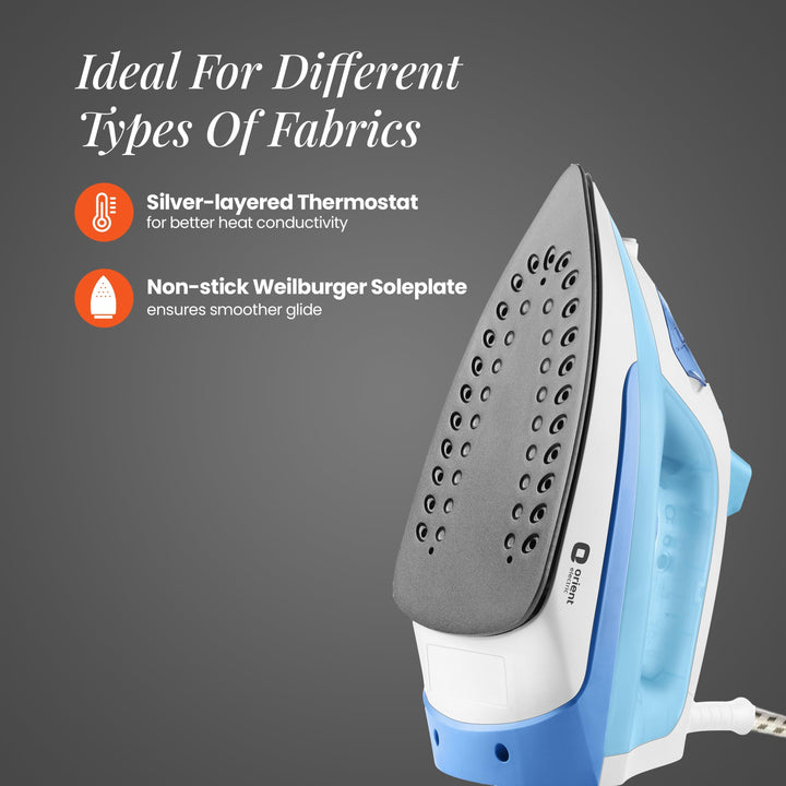 Fabrifeel Non Stick Steam Iron for Clothes