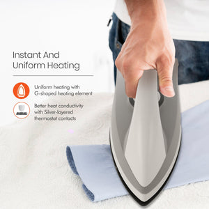 Fabrimate Non-Stick Dual Tone Dry Iron (White & Grey)