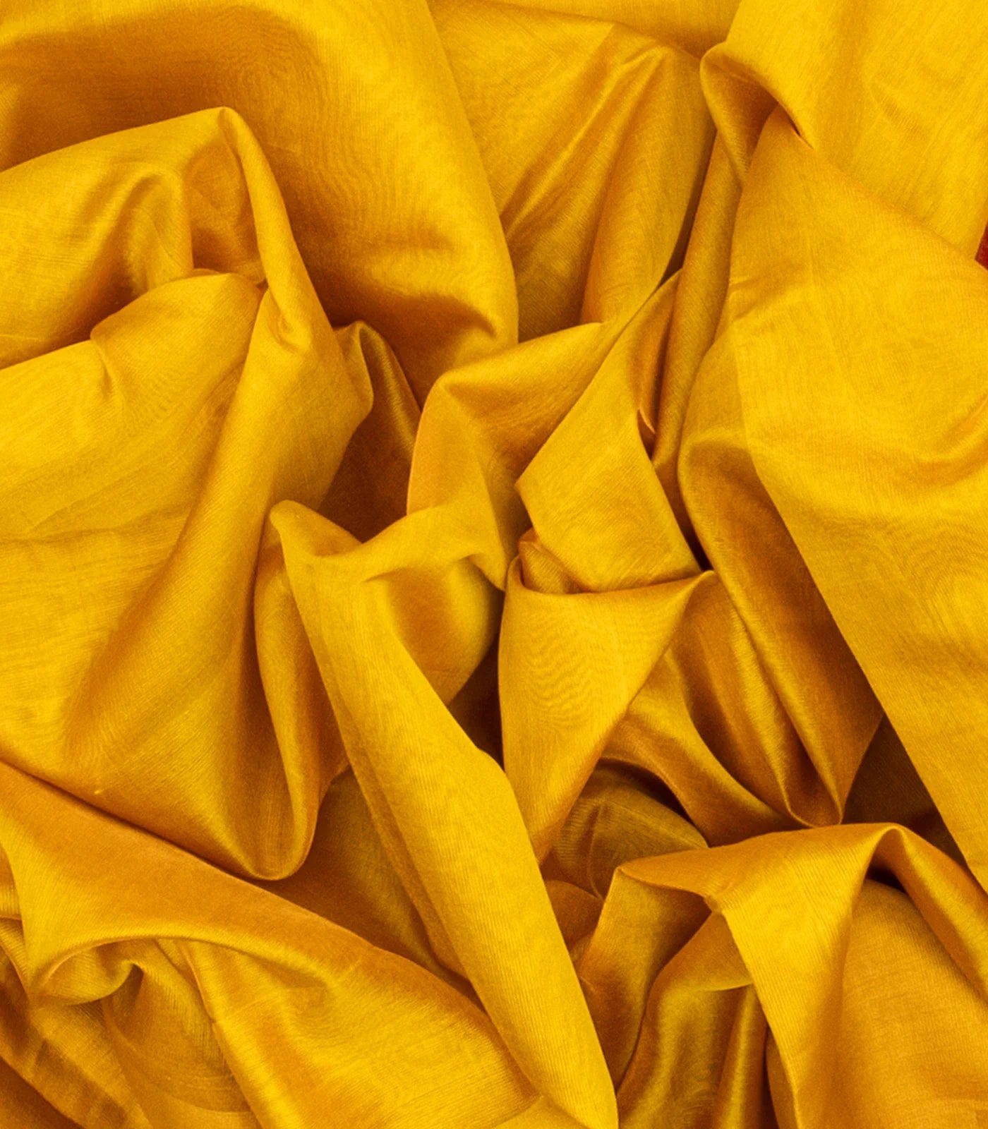 Yellow Handloom Uppada Plain Silk Saree With Red Border