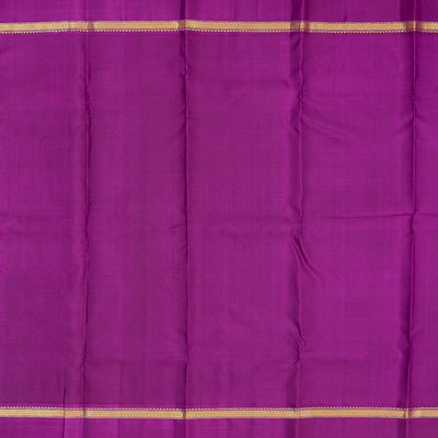 Orange Handloom Kanchipuram Korvai Silk Saree With Annam Buttas