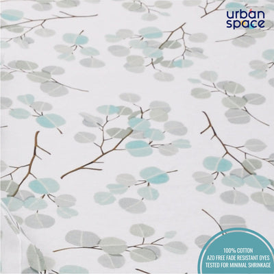 Fitted King Size Cotton Bedsheet - Fall Trees Green