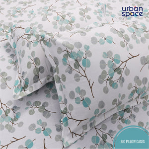 Fitted King Size Cotton Bedsheet - Fall Trees Green