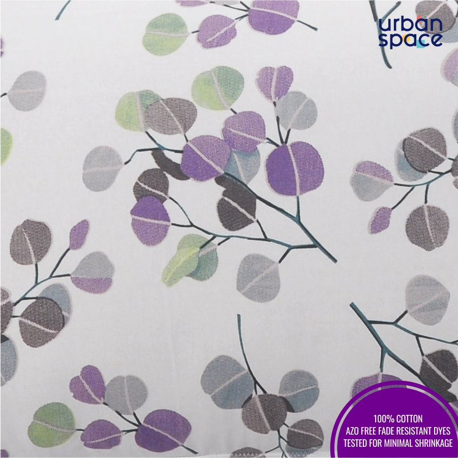 Fitted King Size Cotton Bedsheet - Fall Trees Purple