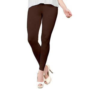 Fantastic Coffee Brown Colored Casual Wear Ankle Length Leggings