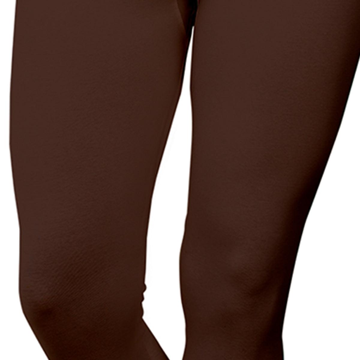 Fantastic Coffee Brown Colored Casual Wear Ankle Length Leggings