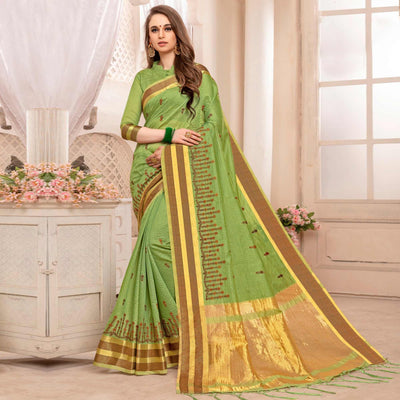 Fantastic Green Colored Festive Printed Art Silk Saree