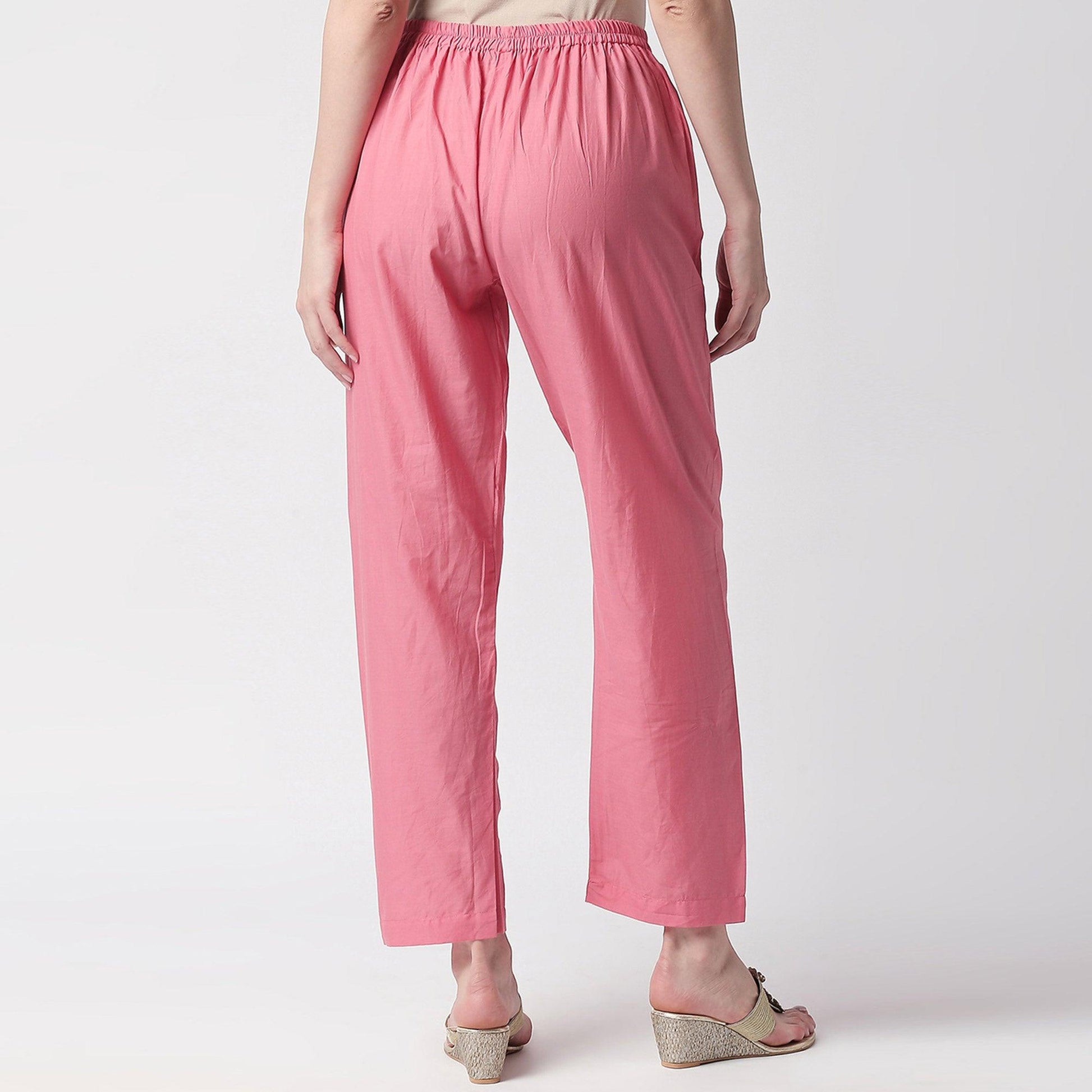 Fantastic Pink Colored Casual Embroidery Silk Suit