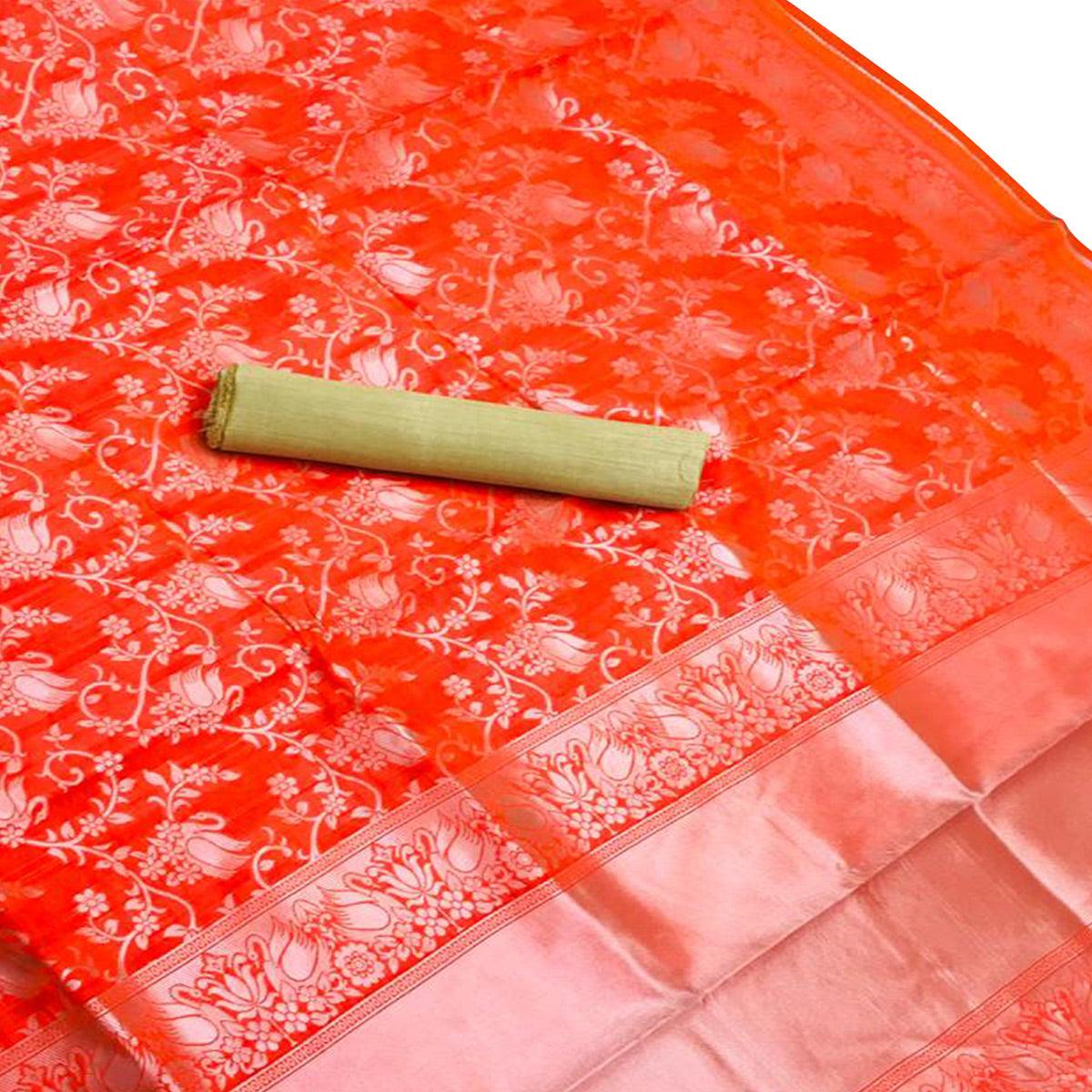 Fantastic Pink Colored Festive Wear Woven Banarasi Silk Saree