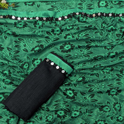 Fantastic Rama Colored Festive Wear Floral Woven Art Silk Saree
